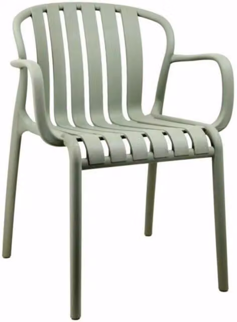 Lemon Pavilion Axis French Carver Chair in Green Plastic, W60 x D54 x H79 cm