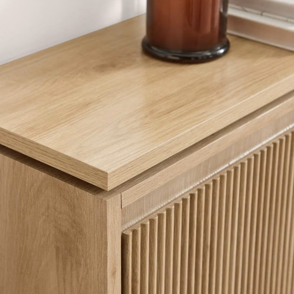 FurnitureboxUK Penrose 3 Door Oak Effect Wood Shoe Storage Cabinet in Brown – 3