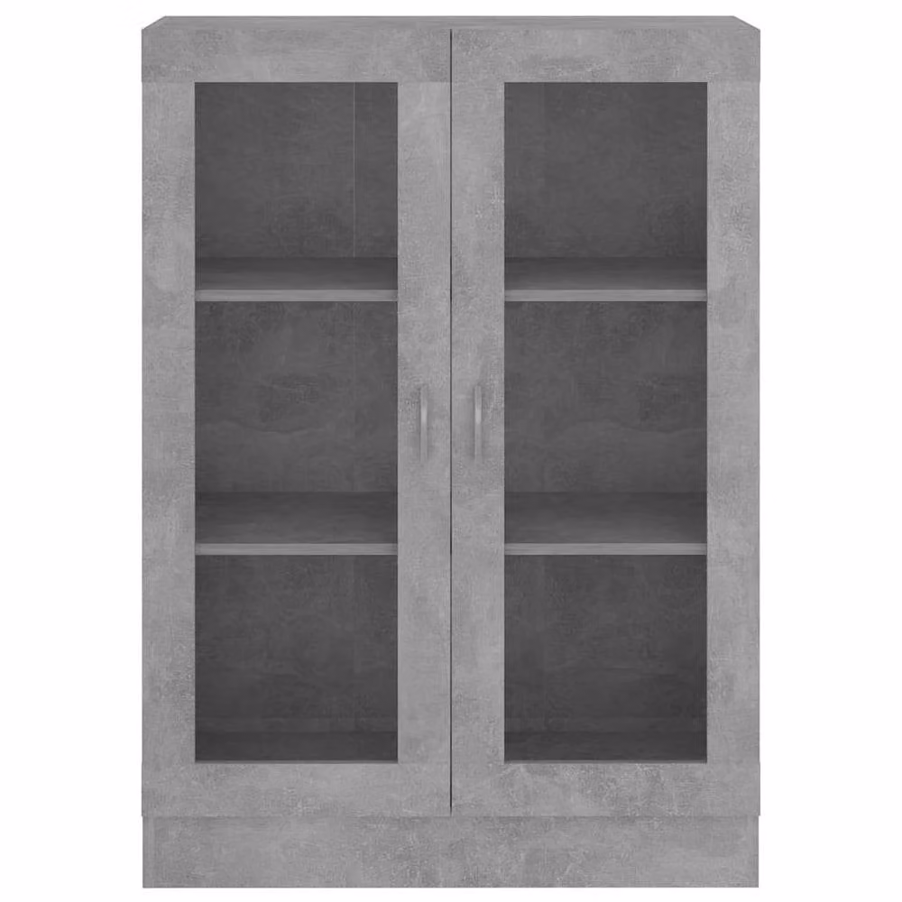 Berkfield Home Vitrine Cabinet in Concrete Grey with Glass Doors, W/D/H: 82.5 x 30.5 x 115 cm – 3