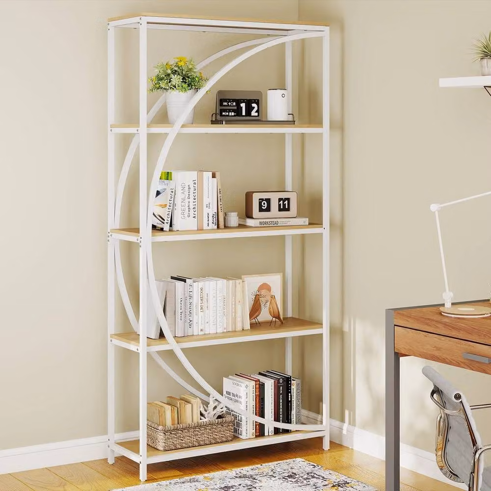 VOGREX 5-Tier Industrial Metal Shelving Unit in White – 2