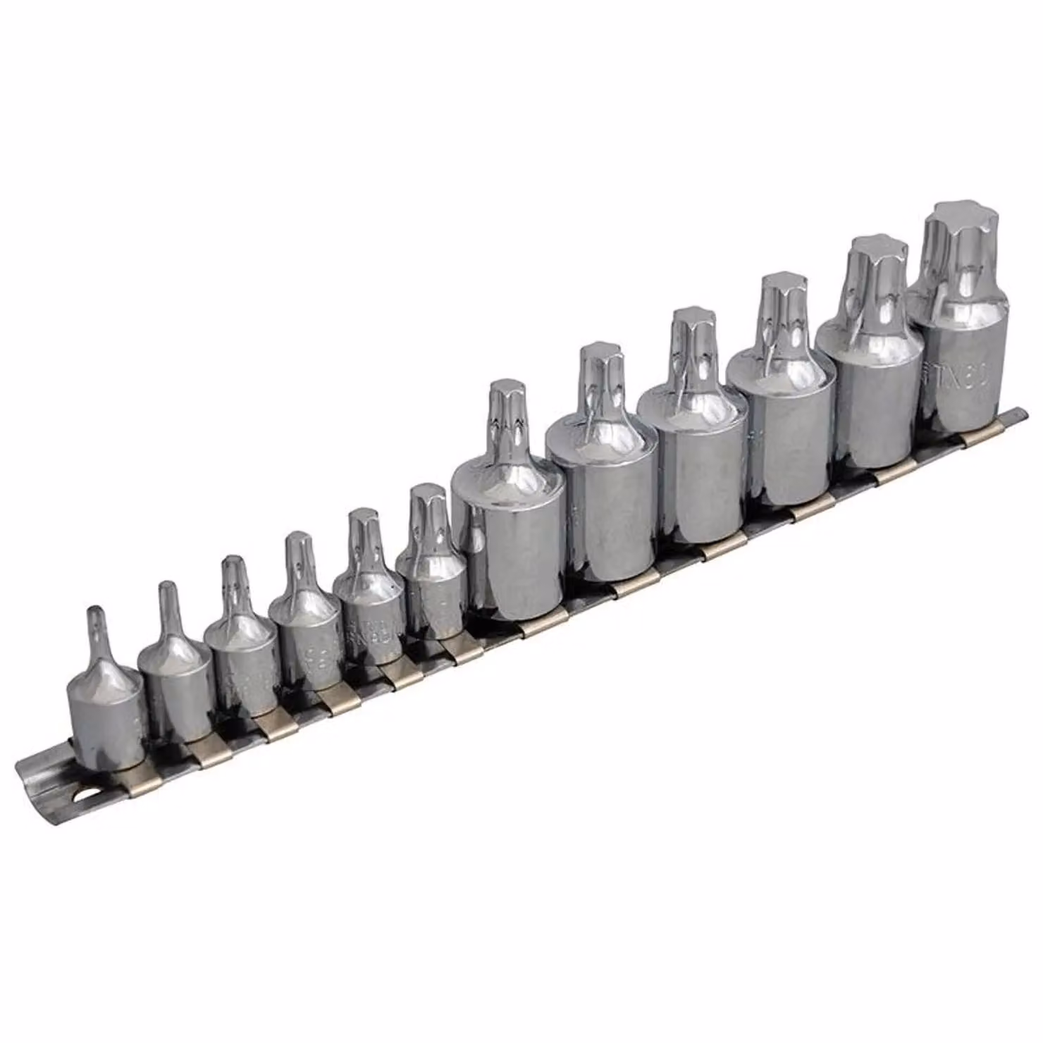 Bluespot Tools 12 Piece Mixed Drive Torx Socket Set in Silver and Multicolour Chrome Vanadium – 2
