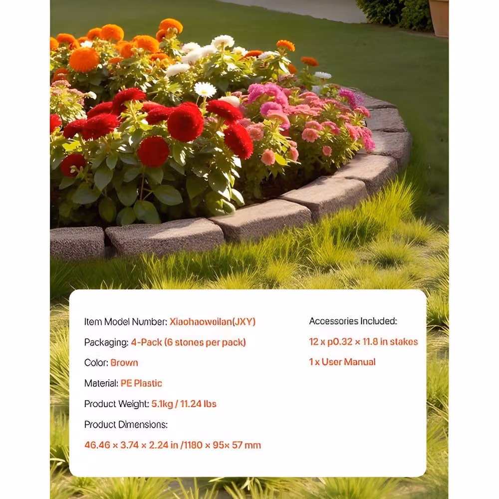 Ferand Realistic Flexible Garden Edging Landscape Border, Brown – 3