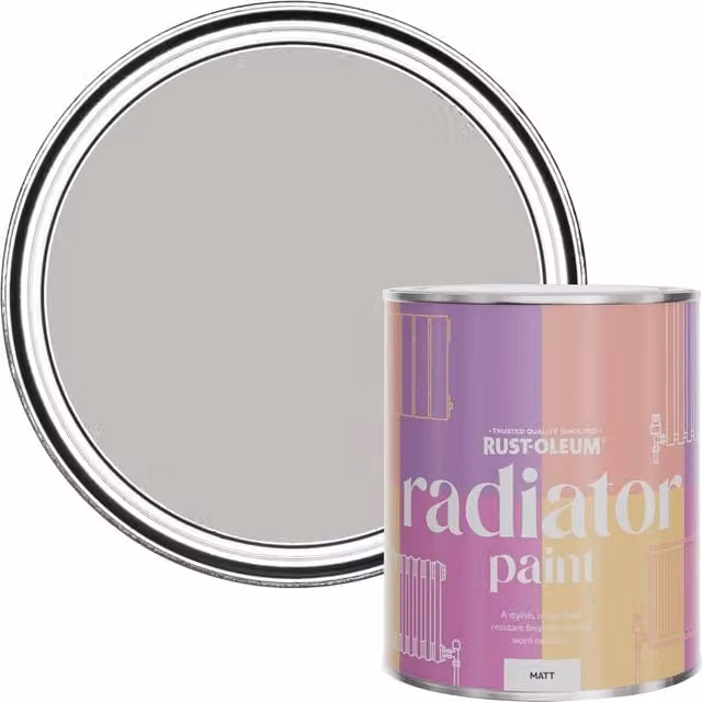 Rust-Oleum Fleur Matt Radiator Paint, Pink and Grey, 750ml
