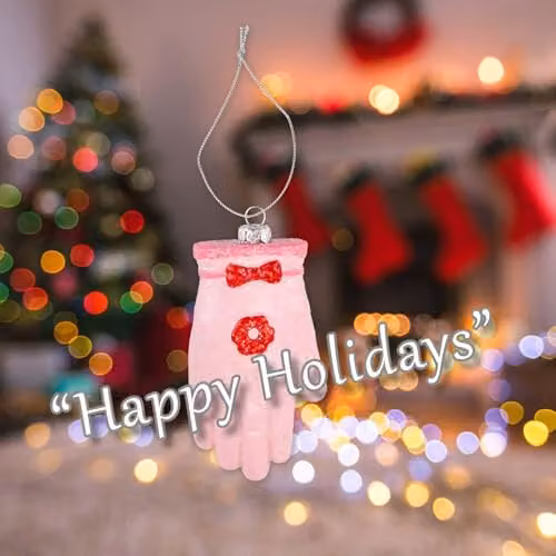 VFM e-Store Pink Glitter Glove Hanging Christmas Tree Ornament, W/D/H: 12.5 x 6 x 2.5 cm – 4