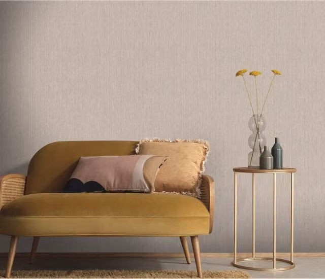 Erismann Quiet Motion Plain Abstract Wallpaper in Brown and Beige