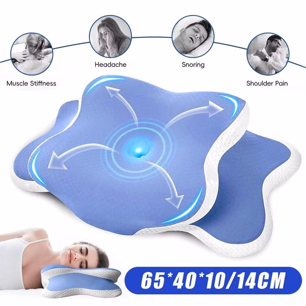 KORVIXA Blue Memory Foam Cervical Pillow for Babies – 3