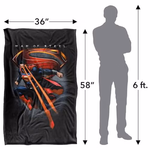 Warner Bros. Superman Man of Steel Symbolic Super Soft Fleece Throw Blanket, Multicolour, W: 91.44 cm x L: 147 cm – 4