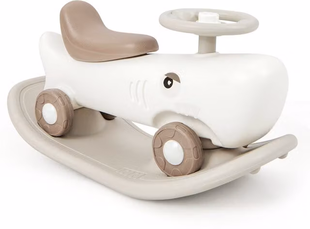 Costway 3-in-1 Kids Rocking Horse and Sliding Car in White
