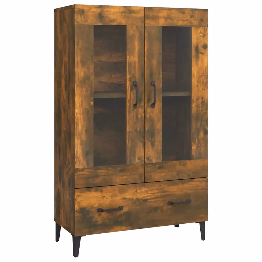 Berkfield Home Smoked Oak Highboard in Brown, W/D/H: 70 x 31 x 115 cm – 2