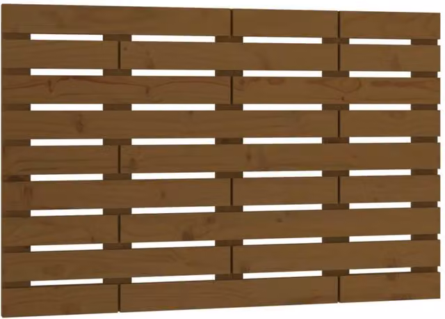 Berkfield Home Rustic Solid Wood Pine Wall Mounted Headboard in Honey Brown, W: 106 cm, D: 3 cm, H: 63 cm – 1