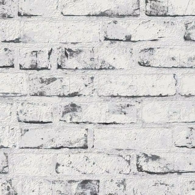 A.S. Création New England Rustic Brick Textured Wallpaper in White