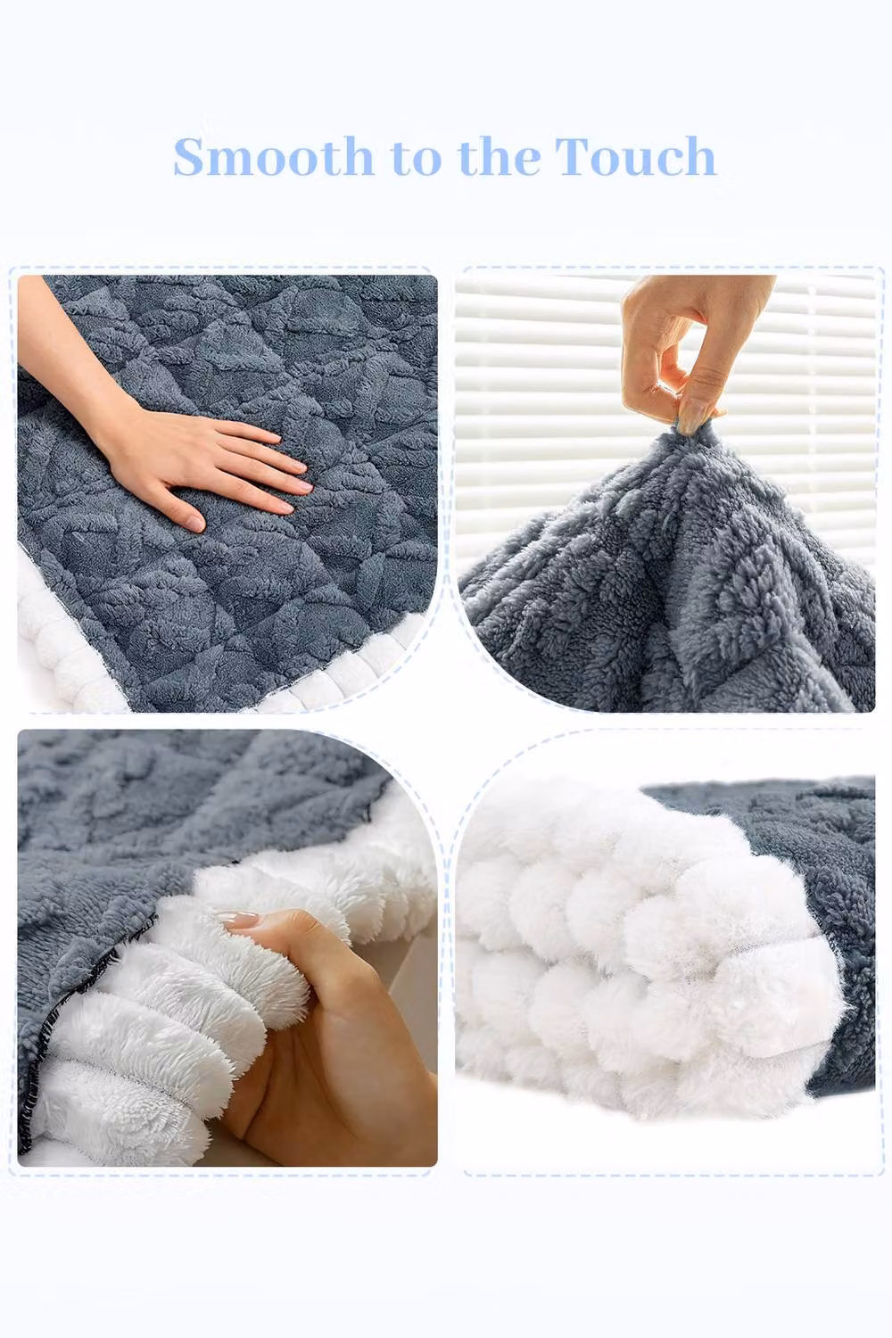 Living and Home Non-slip Plush Sofa Cover in Grey – 5