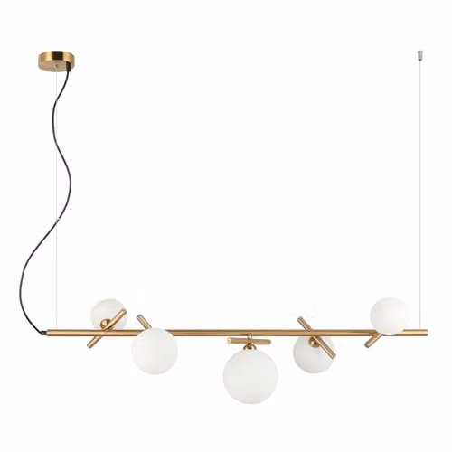 Netlighting Reverso Modern 5 Light Bar Pendant Ceiling Light in Gold/Brass with G9 Bulbs – 1
