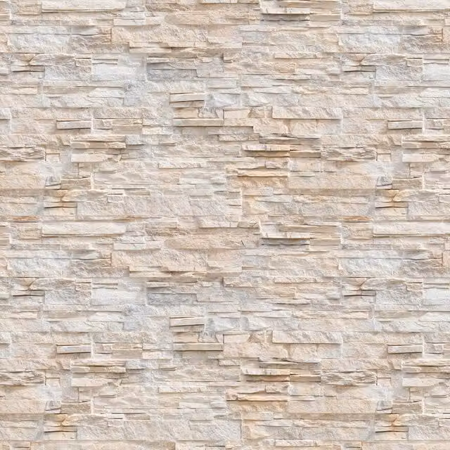 Rustic White Stone Wall Mural