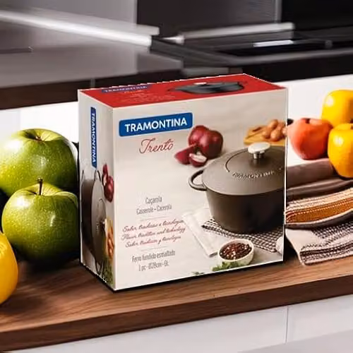 Tramontina Black Enamelled Cast Iron Casserole Dish, 6 l – 3