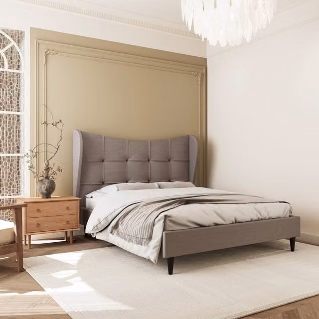 Seconique Verona King Size Upholstered Bed in Brown, W/D/H: 180 x 200 cm