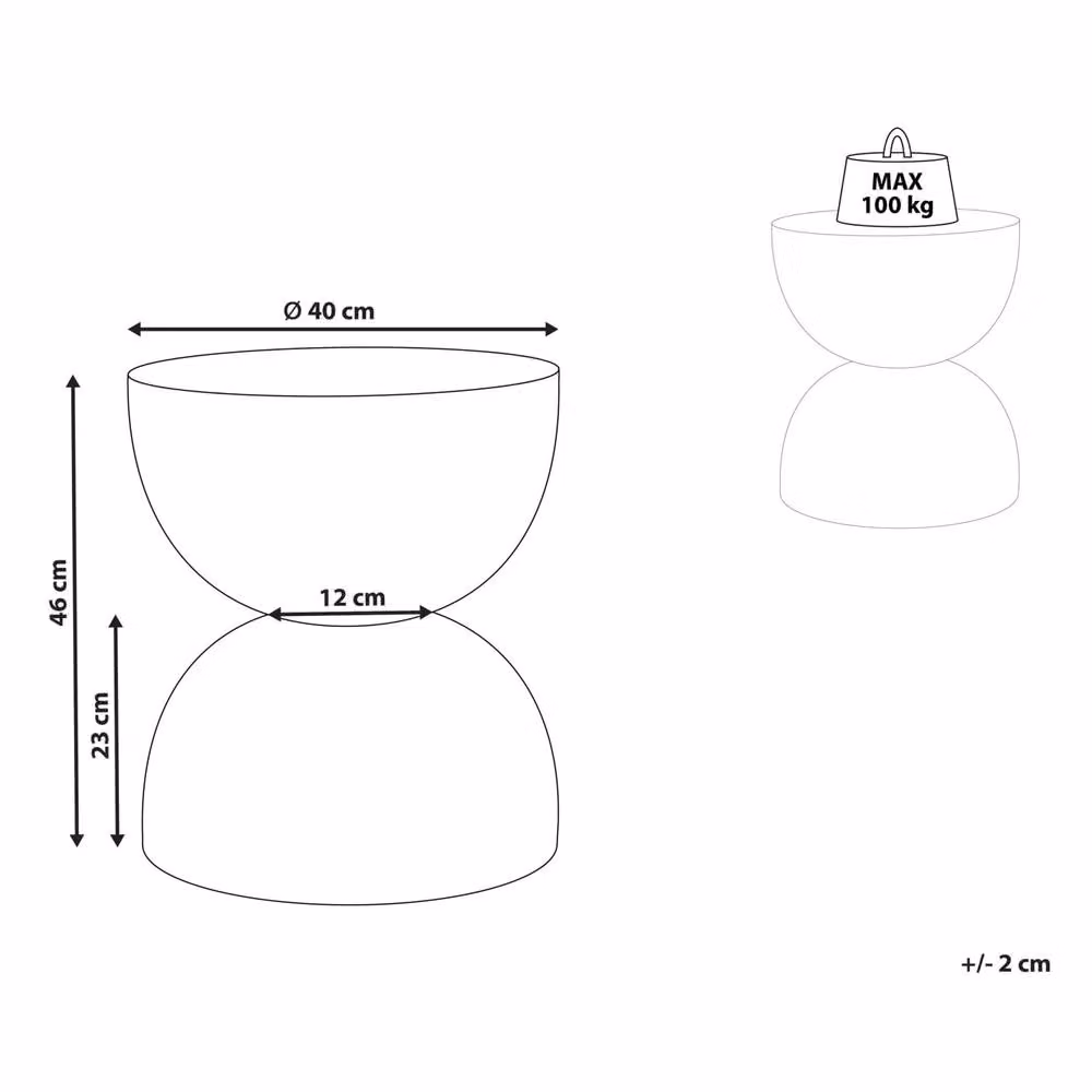 Wyld and Coco White Terrazzo Effect Round Side Table in MgO Fibreglass, Diameter: 40 cm – 2