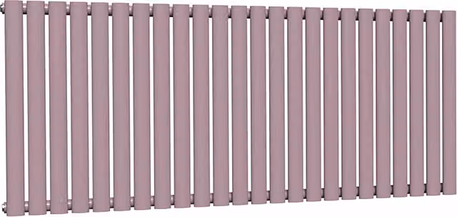 Lux Heat Oval Horizontal Coloured Radiator in Lavender Mist, W: 144 cm, H: 60 cm
