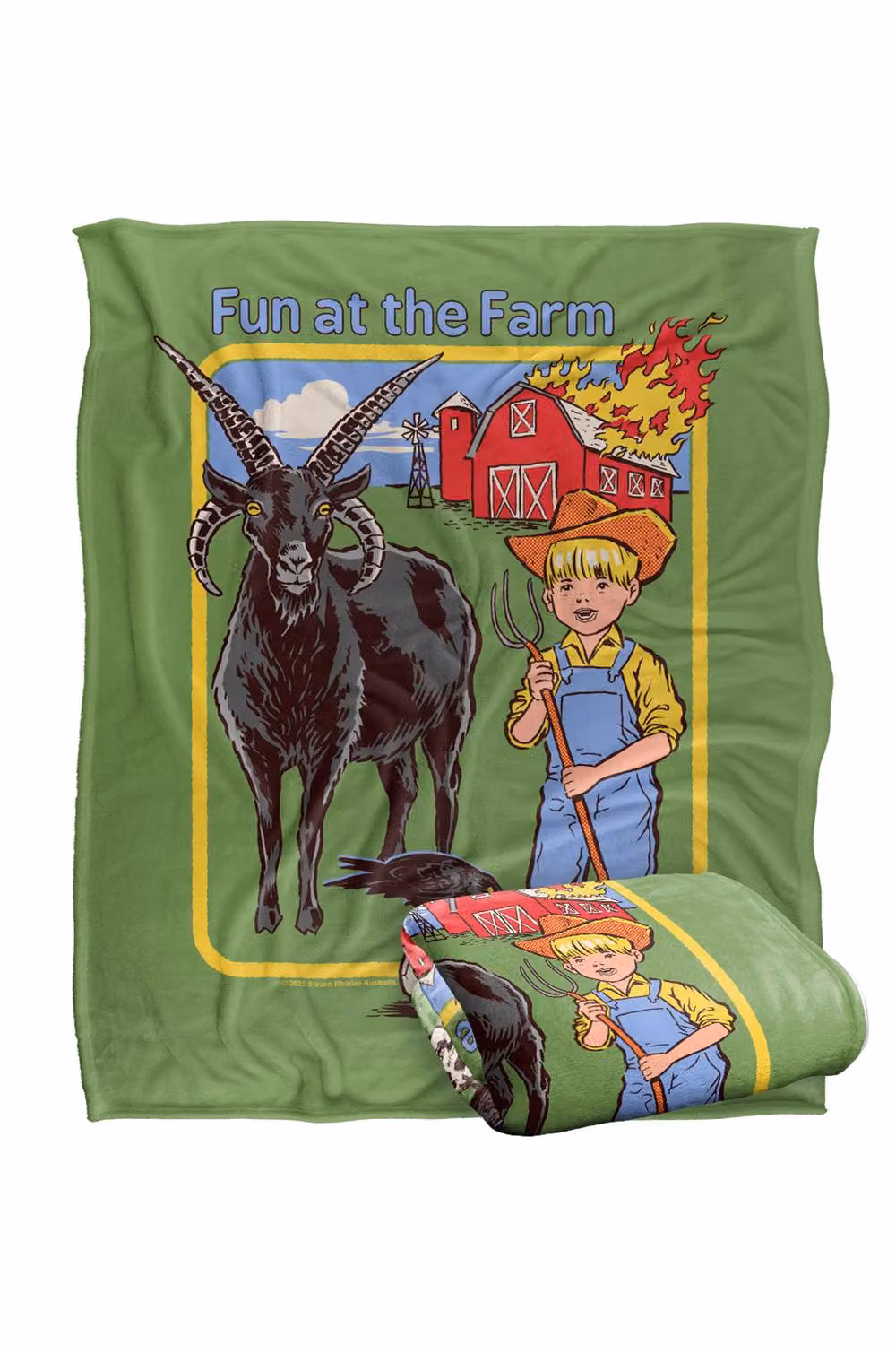Steven Rhodes Fun At The Farm Multicolour Silky Touch Super Soft Fleece Throw Blanket W/D/H: 91 x 91 x 147 cm – 2