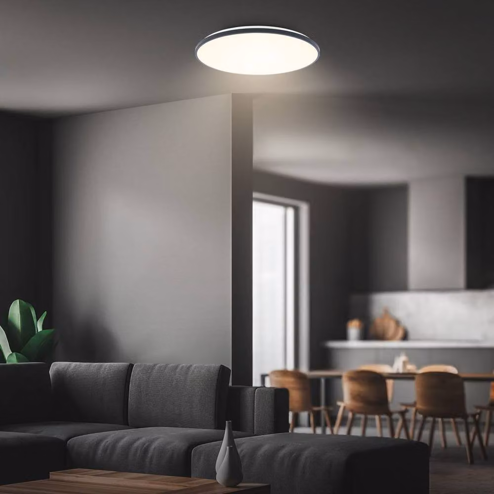 Briloner Anthracite Round LED Ceiling Light with Remote Control and CCT Dimming, Grey – 7