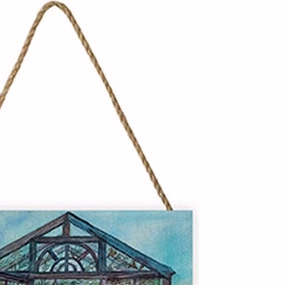 Joe Ramm Floral Wooden Hanging Plaque in Blue and Multicolour, W/H: 20.0 x 20.0 cm – 2