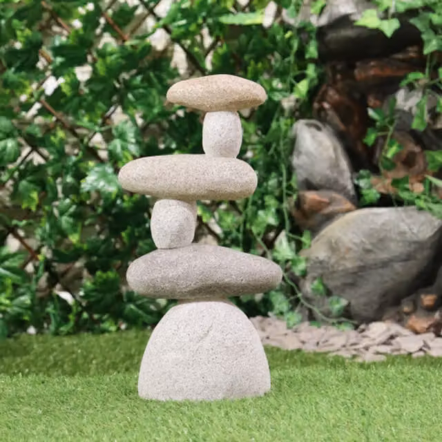Betley Butterfly Grey Abstract Stone Cairn Resin Sculpture