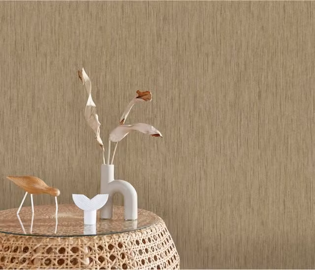 Cadence Embossed Abstract Vinyl Wallpaper in Orange, Brown and Beige
