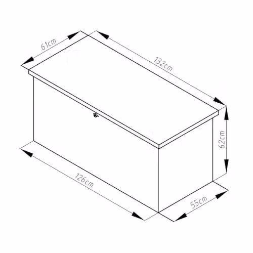 Charles Bentley Metal Garden Storage Chest in Grey with Lock and Soft Close Lid, W/D/H: 132 x 62 x 61 cm – 5