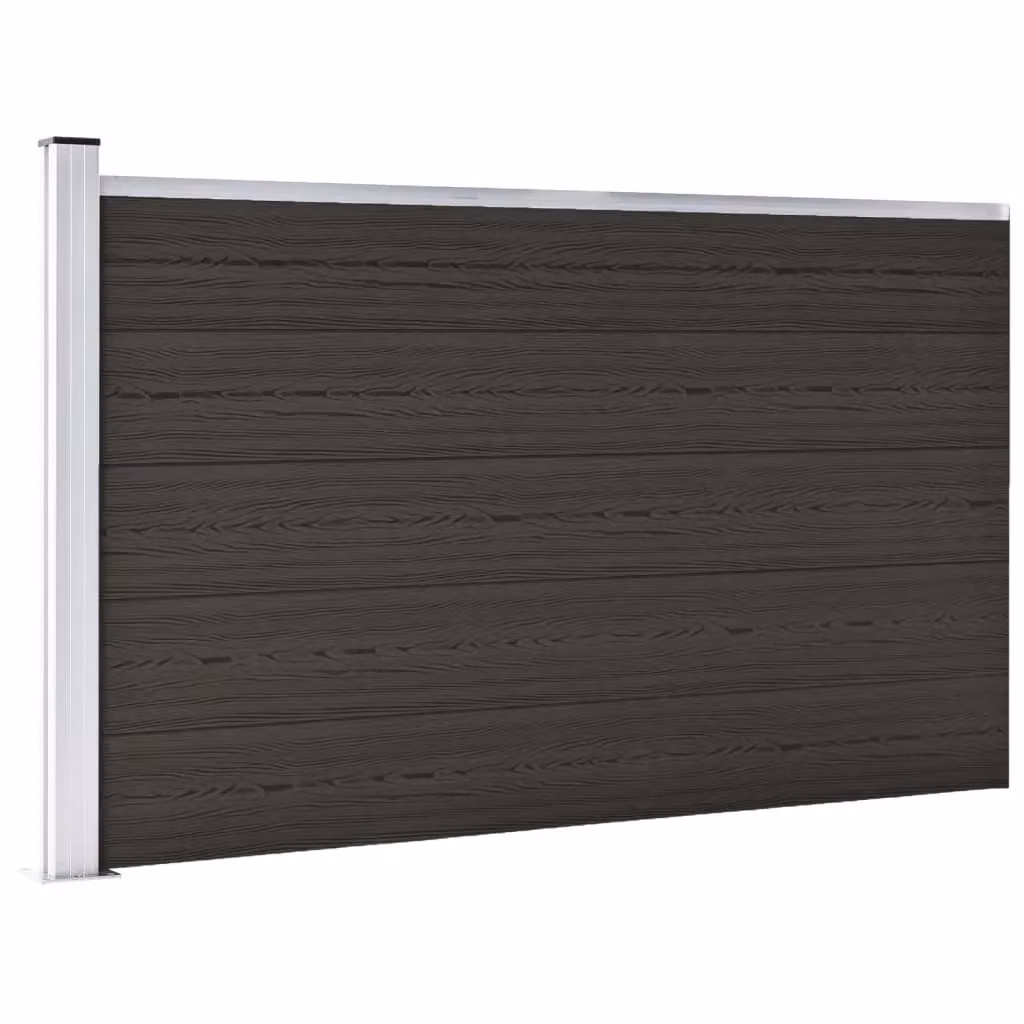 Berkfield Home WPC Fence Panel, Black, W: 105 cm, H: 175 cm – 2