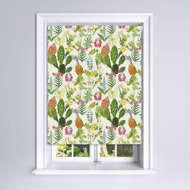Lister Cartwright Tropical Plants Design Blackout Roller Blinds, Green, W: 120 cm, H: 160 cm