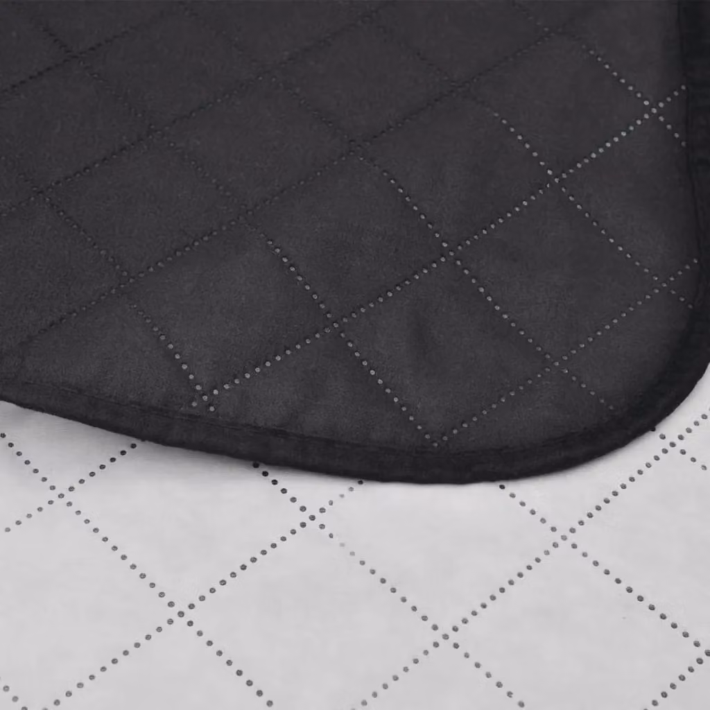 Berkfield Home Reversible Quilted Microfibre Bedspread in Black and White, W/D/H: 170 x 210 cm – 4