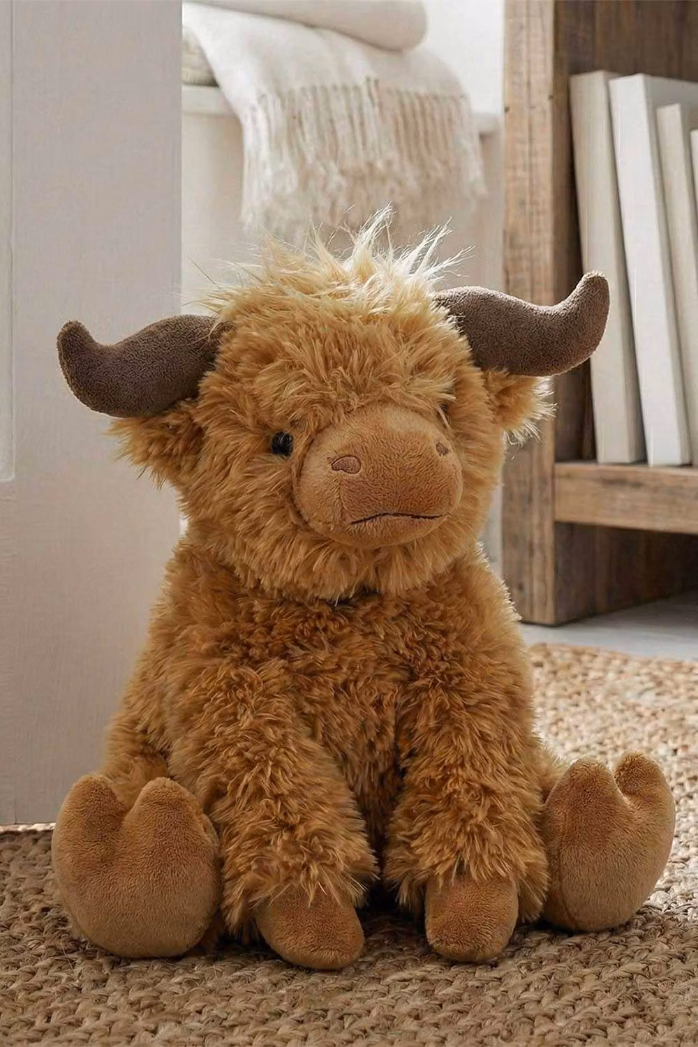 Homescapes Luxury Fabric Highland Cow Doorstop in Orange and Brown – 2