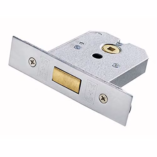 Loops Flat BS Deadbolt Lock in Satin Chrome, 76mm Concealed Door Security Latch