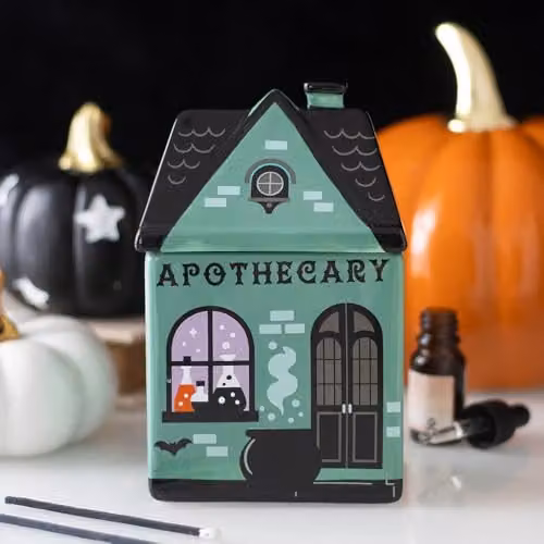 Something Different Wholesale Apothecary Shop Ceramic Oil Burner in Multicolour Green Vintage Tabletop Design – 3