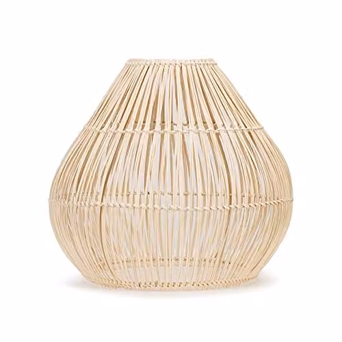 MiniSun Modern Natural Rattan Teardrop Pendant Ceiling Light Shade in Beige and Brown, Shade Width: 34 cm