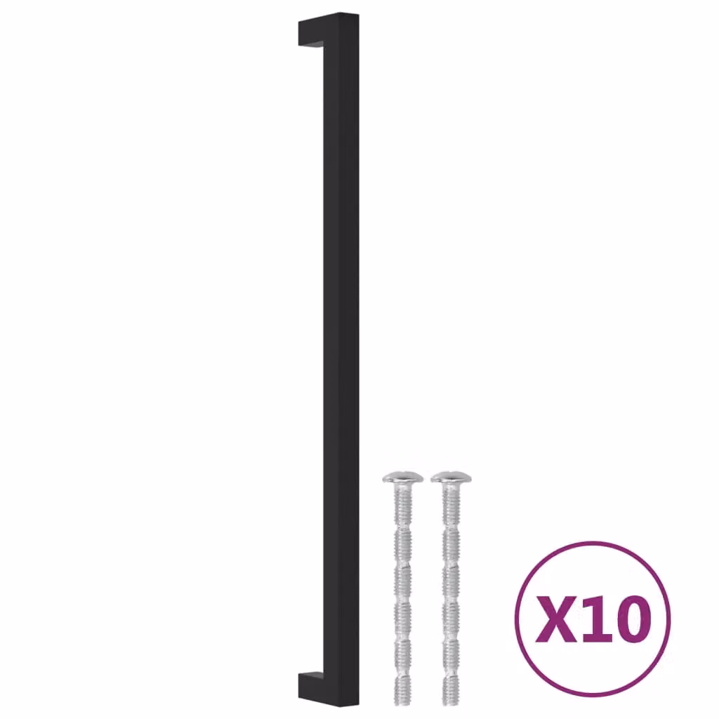 Berkfield Home Matt Black Stainless Steel Bar Cabinet Handles, 10 Pack, Length: 32 cm – 2