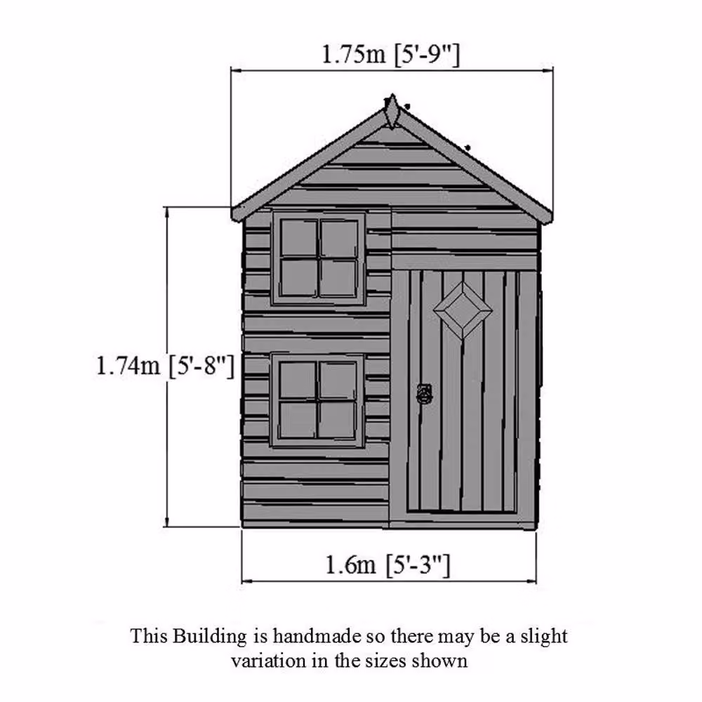 Shires Croft Playhouse Wooden Kid's Wendy House in Brown – 2