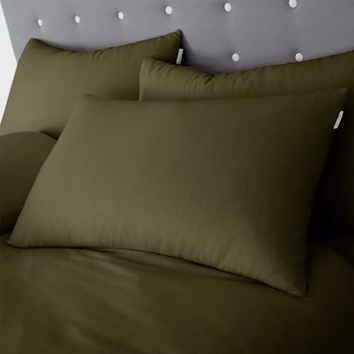Catherine Lansfield Brushed Cotton Flannelette Duvet Cover and Pillowcase Set, Green, 200 x 200 cm – 2