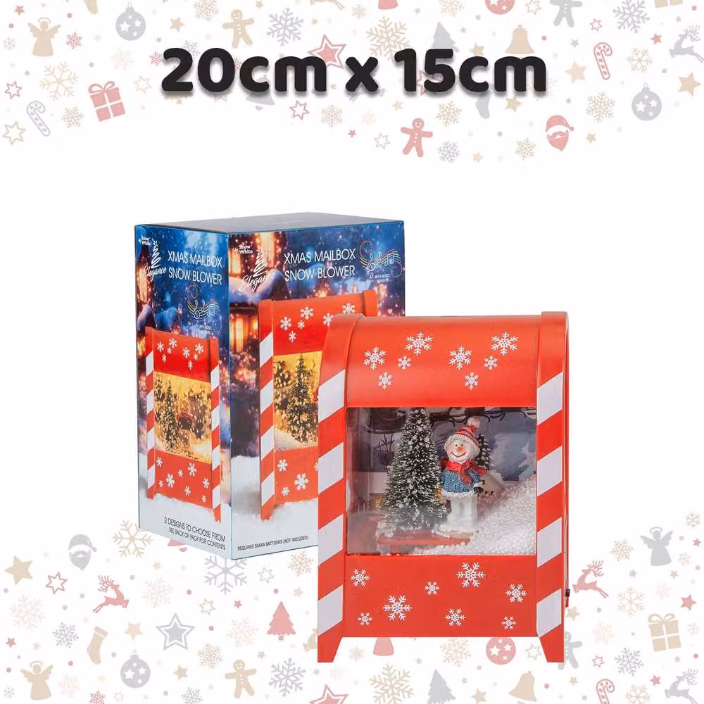 VFM e-Store Christmas Snowman Snow Globe with LED Light and Auto Snow Blower, Red, W: 20 cm, D: 15 cm – 2