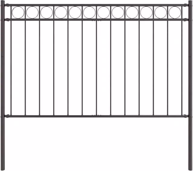 Berkfield Home Grey Metal Circle Fence Panels, W: 100 cm, H: 170 cm
