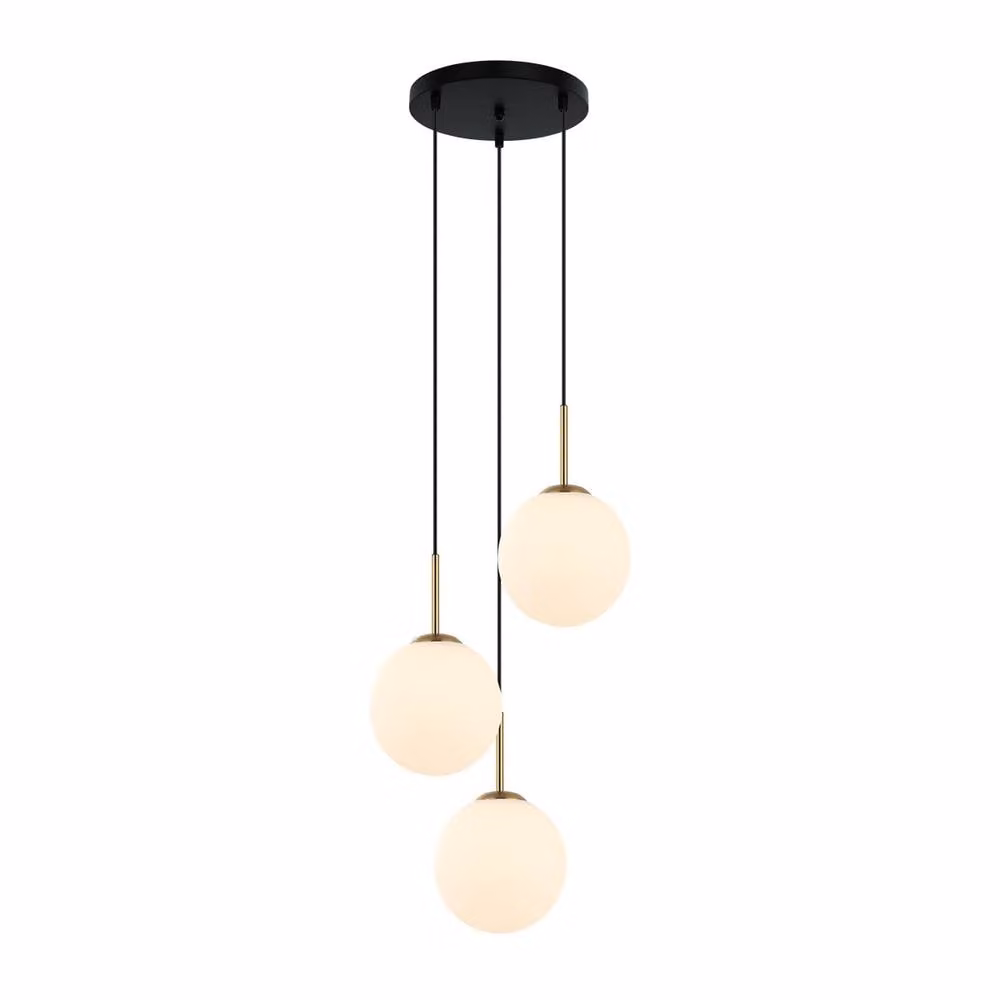 Netlighting Deore Cluster Pendant Ceiling Light in Antique Bronze and Brown with 3 x E27 Glass Shades