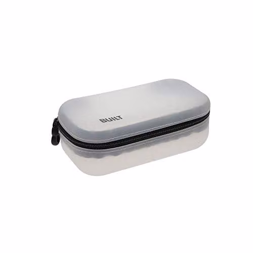 Built Reusable Silicone Zip Storage Pouch, White and Transparent, W: 16 cm, H: 9 cm