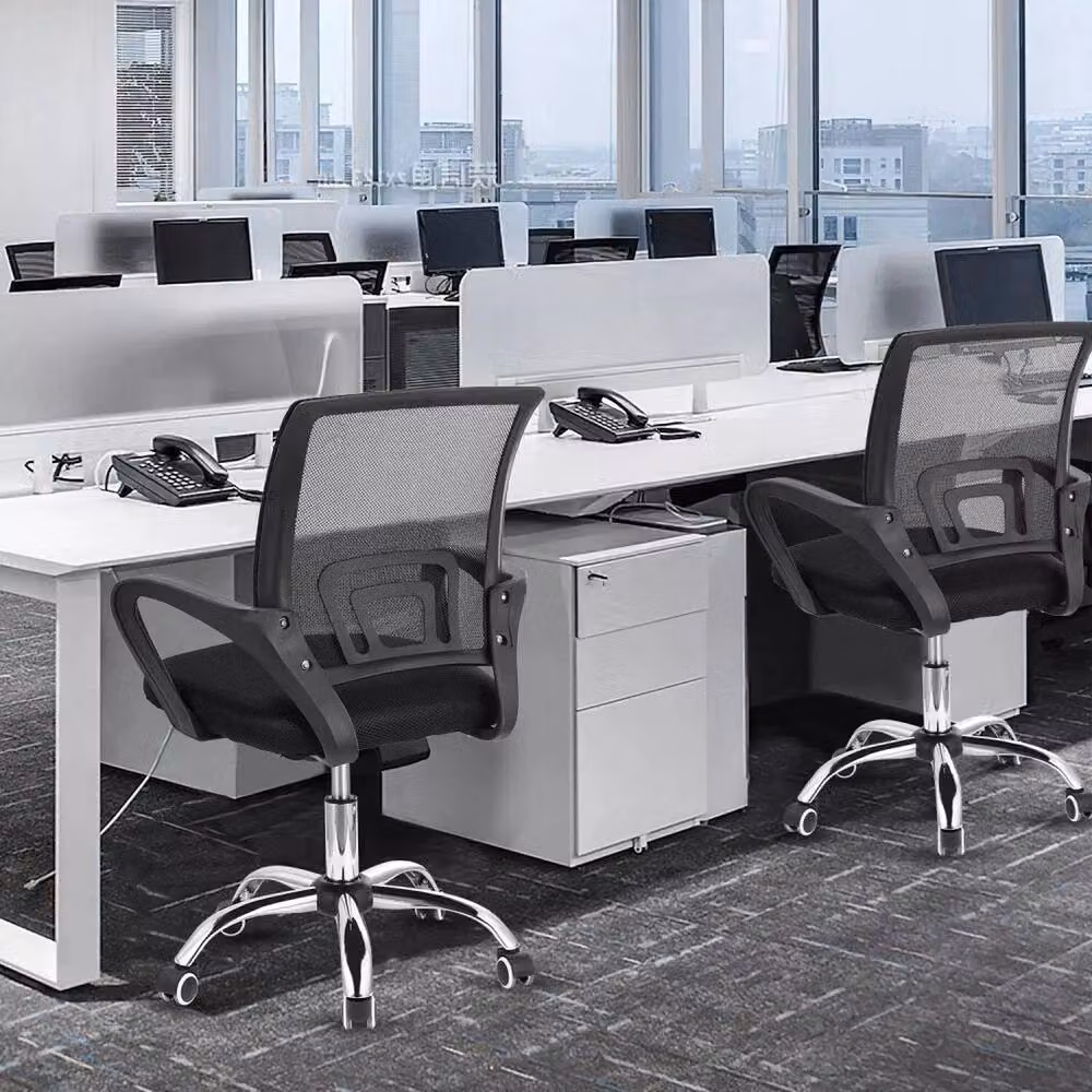 NESTLUNE Adjustable Height Mesh Swivel Task Chair in Black – 4