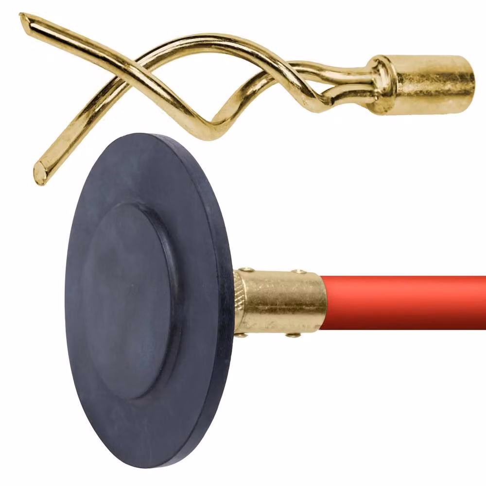 VOGREX Red Drain Rod Cleaning Kit with Brass Components and Carry Bag – 3
