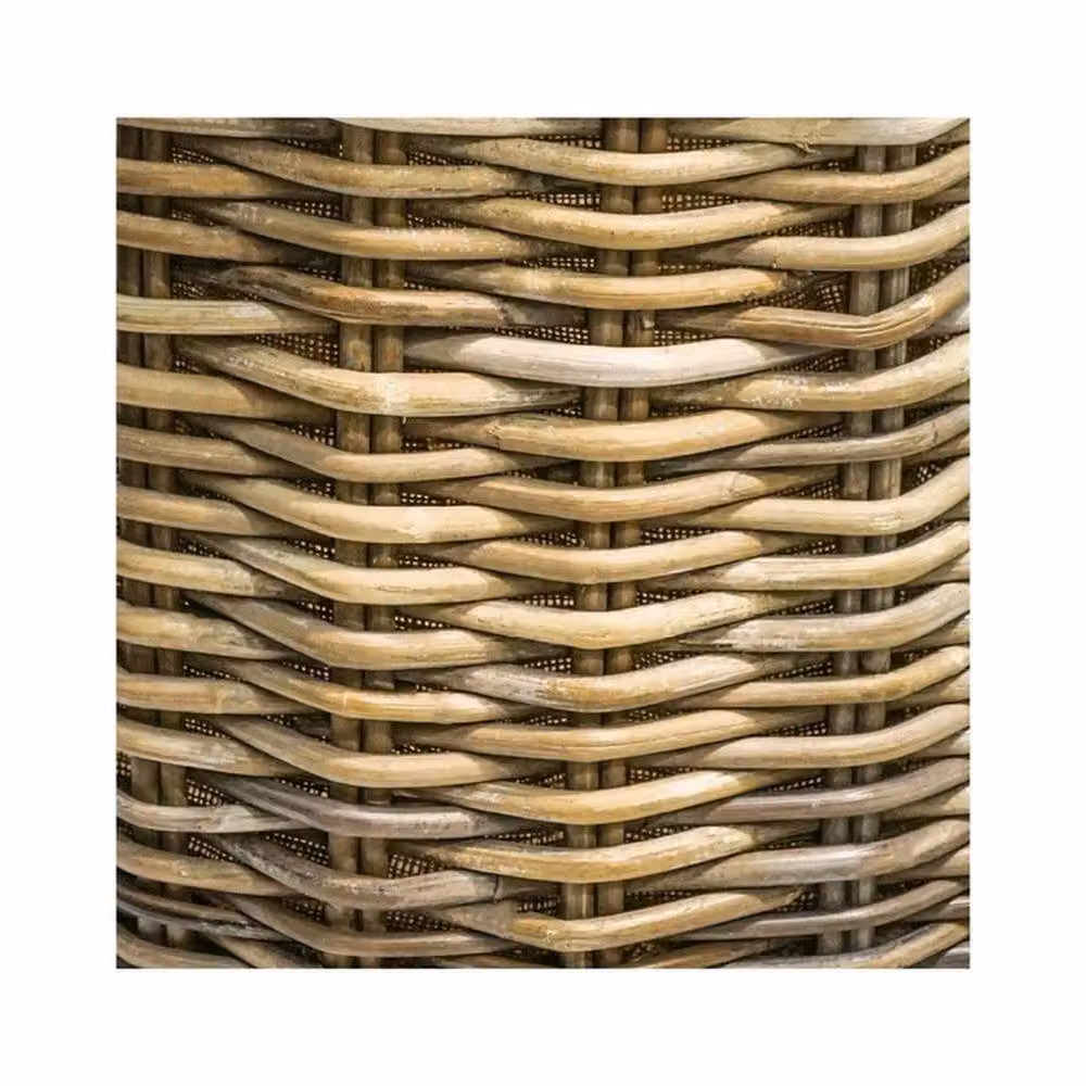 Lemon Pavilion Furniture and Decor Brown Wicker Log Baskets, Set of 2, Round with Linings – 3