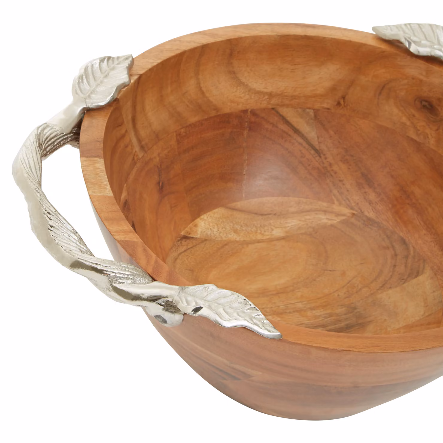 Orsina Luxe Natural Acacia Wood Medium Salad Bowl with Side Handles – 2