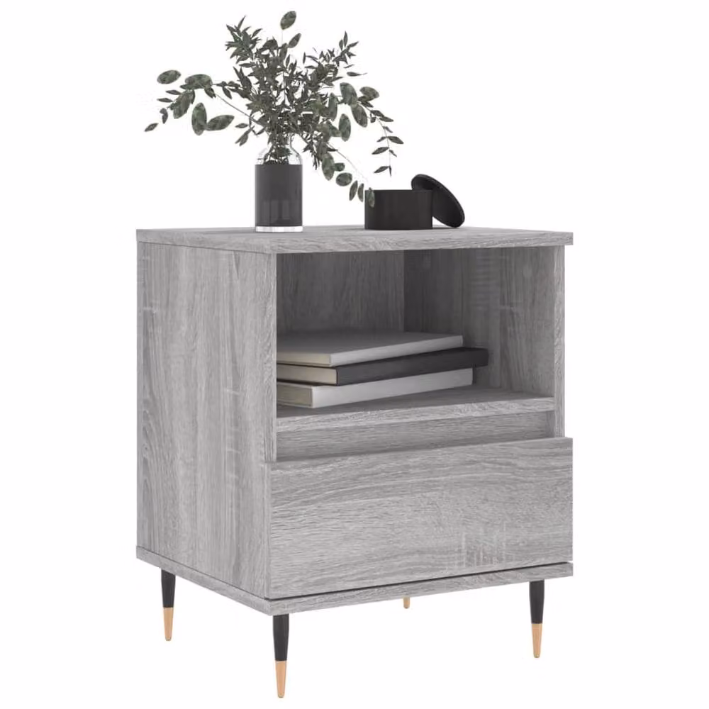 Berkfield Home Grey Sonoma Bedside Cabinet in Engineered Wood W/D/H: 40 x 35 x 50 cm – 3
