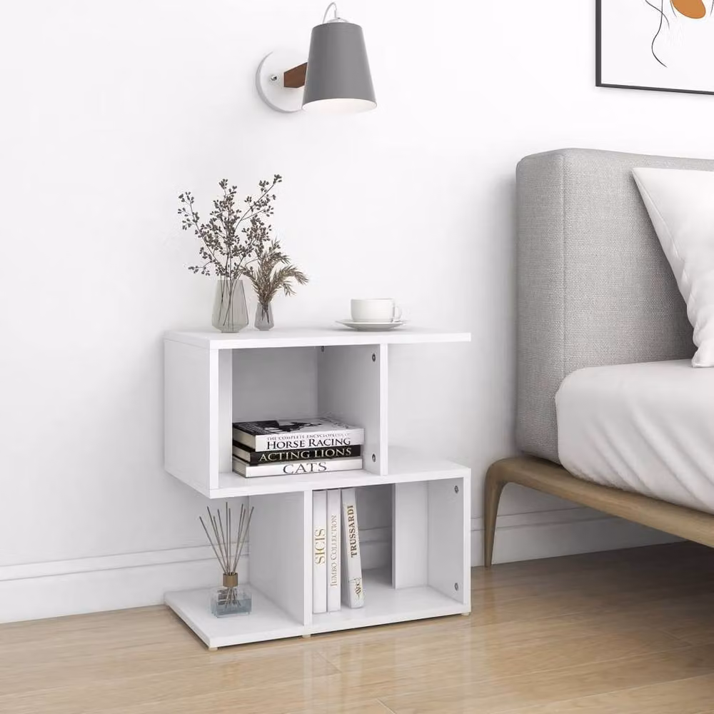 Berkfield Home Set of 2 White Bedside Cabinets, W/D/H: 50 x 30 x 51.5 cm – 2