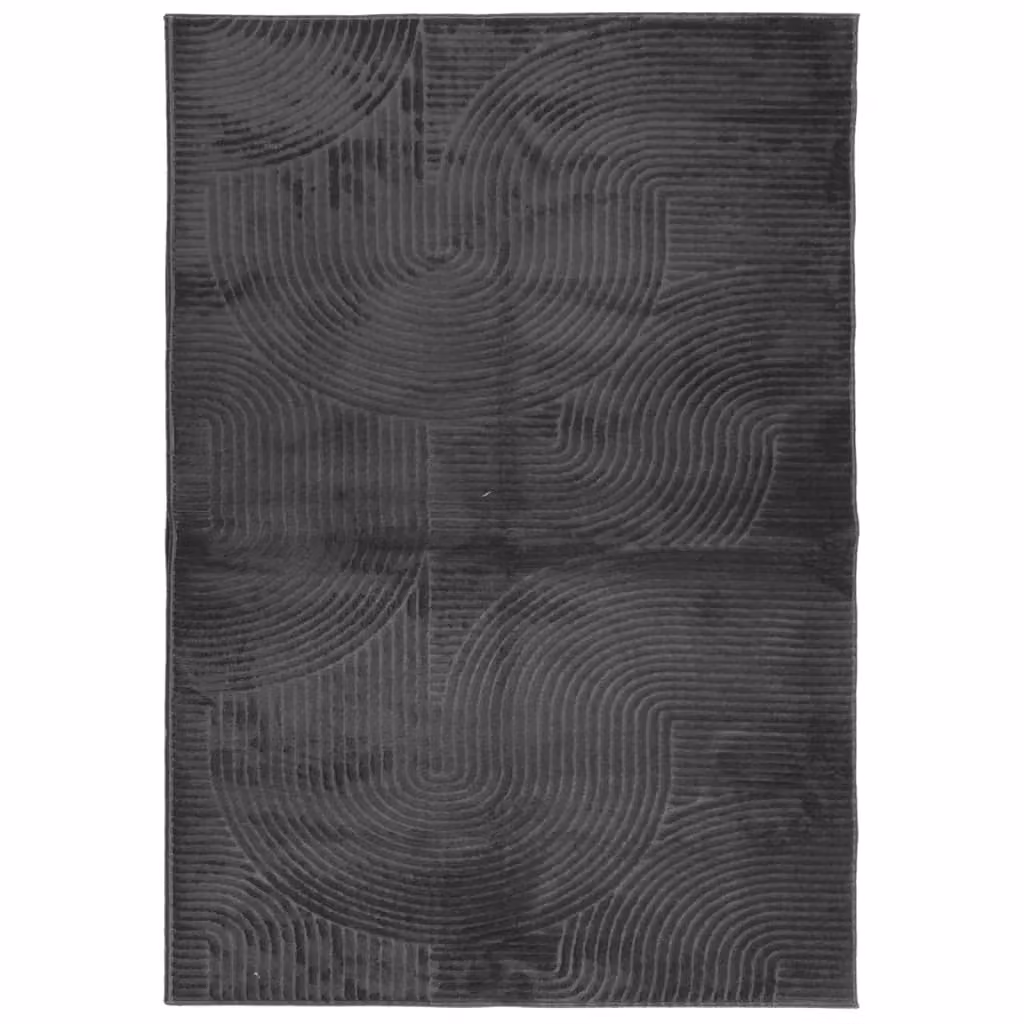 Berkfield Home IZA Short Pile Scandinavian Style Geometric Rug in Anthracite and Black, W/D: 120 x 170 cm – 1