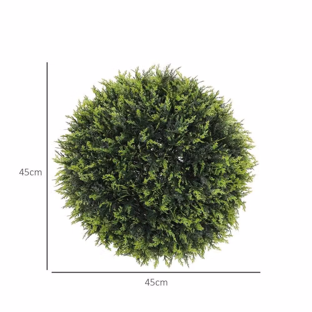 Kelvenix Set of 2 Green Artificial Round Potted Plant Topiary Balls – 2